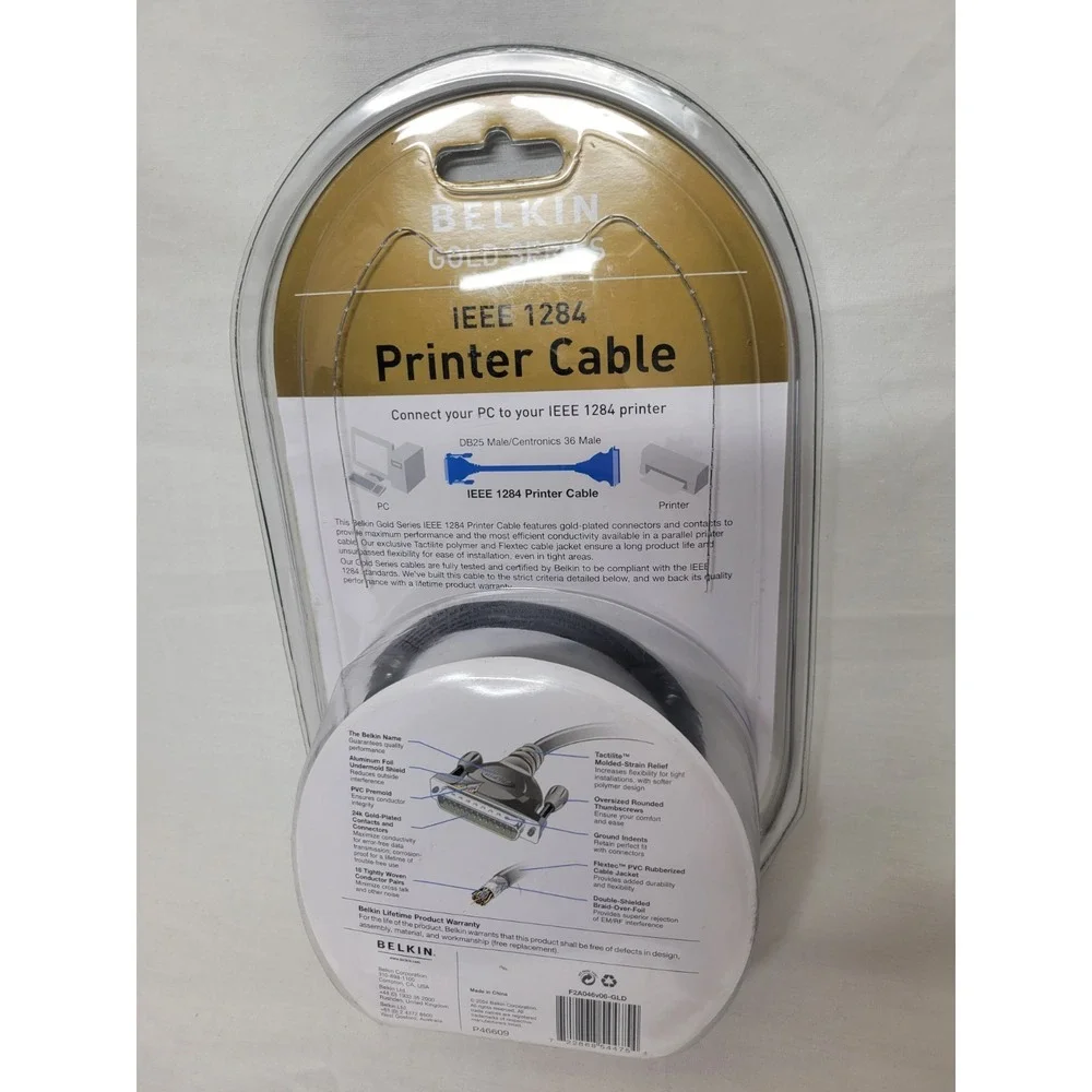 Belkin Gold Series Printer Cable IEEE-1284 - NEW  sealed packaging